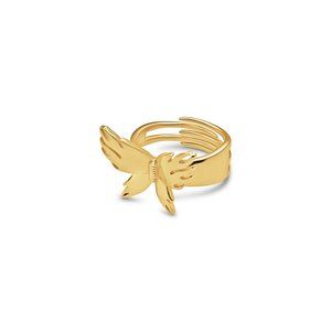 14K Gold Plated Sterling Silver Butterfly Ring